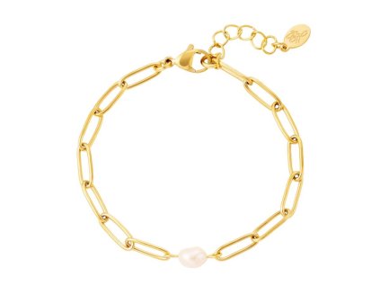 Pozlacený náramek Oval Pearl gold