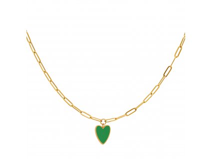 Dětský náhrdelník Green Heart gold