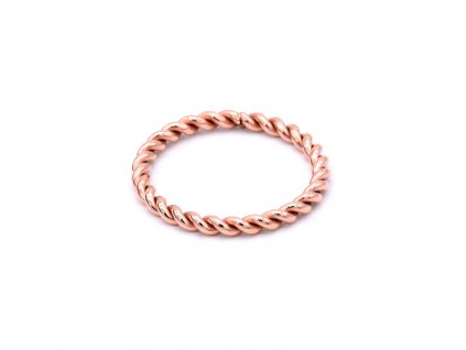 Ornamenti.cz ORNAMENTI Pozlacený prstýnek Tiny Rope rose gold