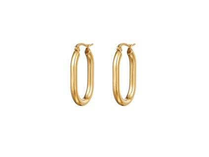 Pozlacené náušnice Pearl Square gold