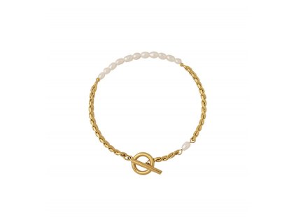 Ornamenti.cz Pozlacený náramek Dainty Pearl gold