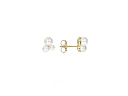 CHARME Brass Imitation Pearl Geometric Minimalist Stud Earring