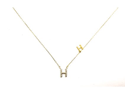 Pozlacený náhrdelník Letter H gold