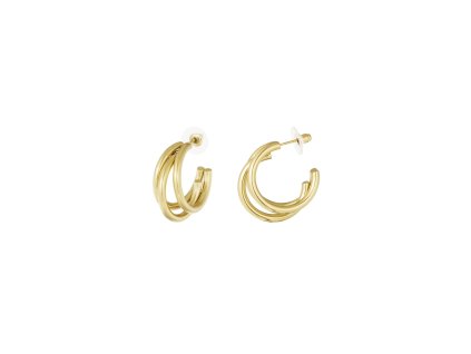 Pozlacené náušnice Triple Hoops small gold