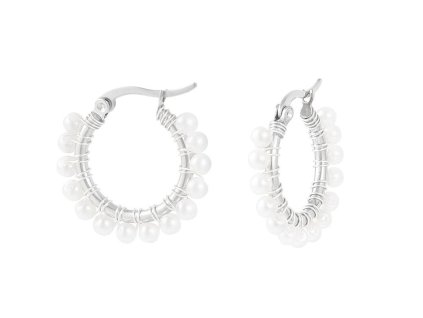 Náušnice Halfround Pearl silver
