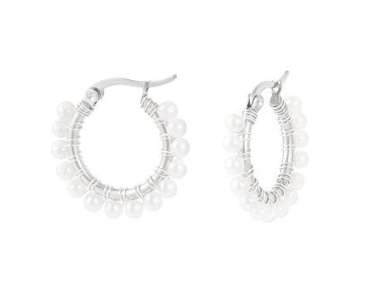 Náušnice Round Pearl silver