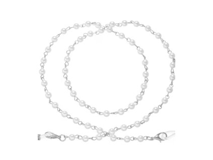 Šňůrka na brýle Pearls silver