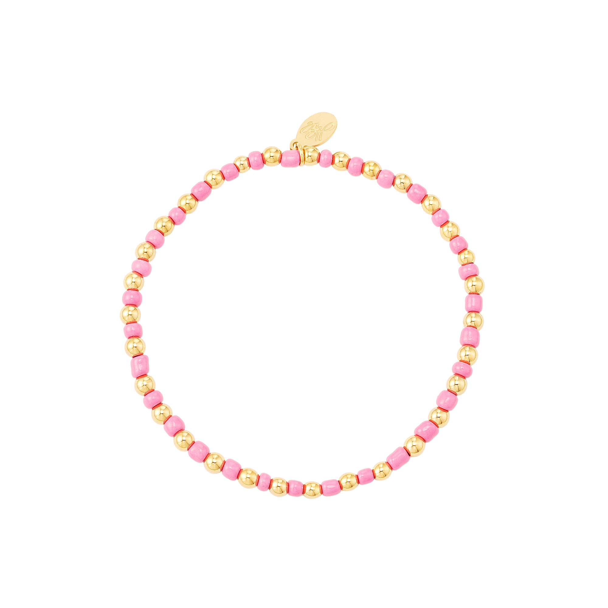 ORNAMENTI Pozlacený náramek Pink beads OOR300024