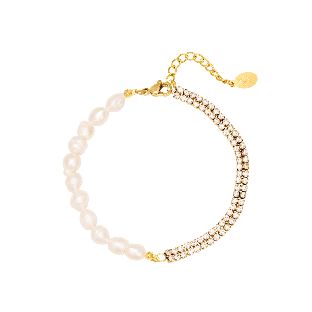 ORNAMENTI Pozlacený náramek Pearls Zirconia gold OOR300013
