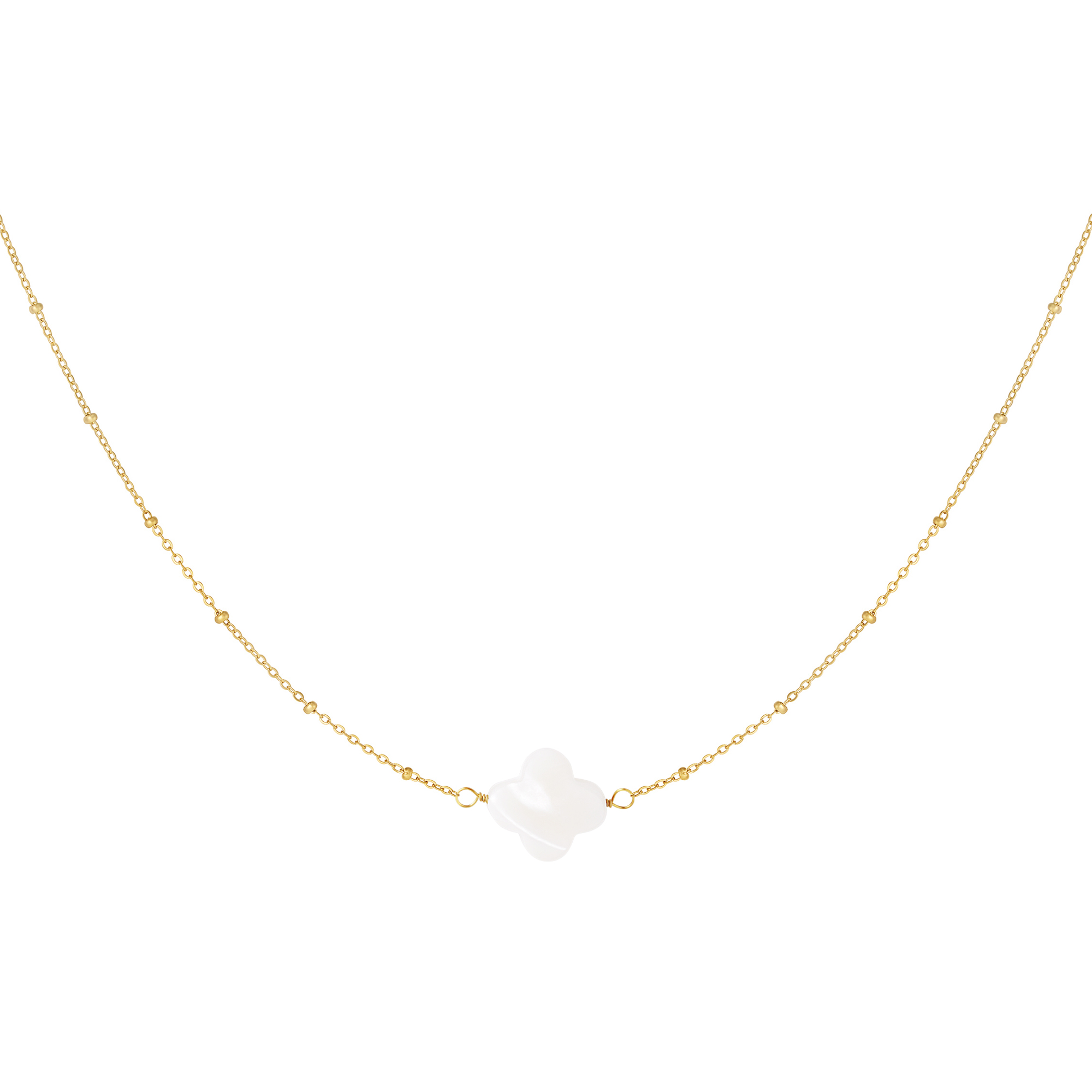 ORNAMENTI Pozlacený náhrdelník Seashell Clover gold OOR300047