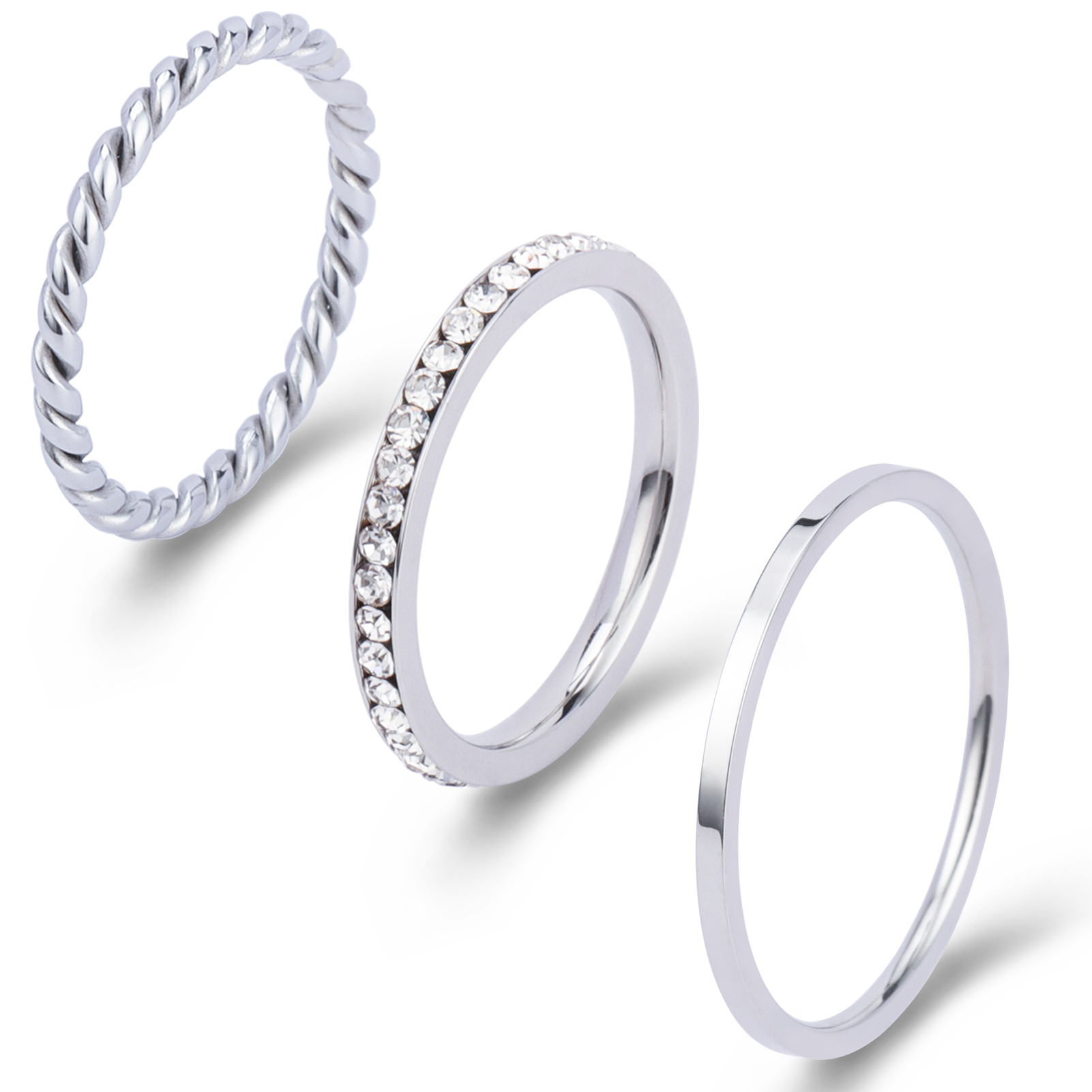 ORNAMENTI Set prstýnků Trio silver Velikost prstýnku: 12 ORN150013-12