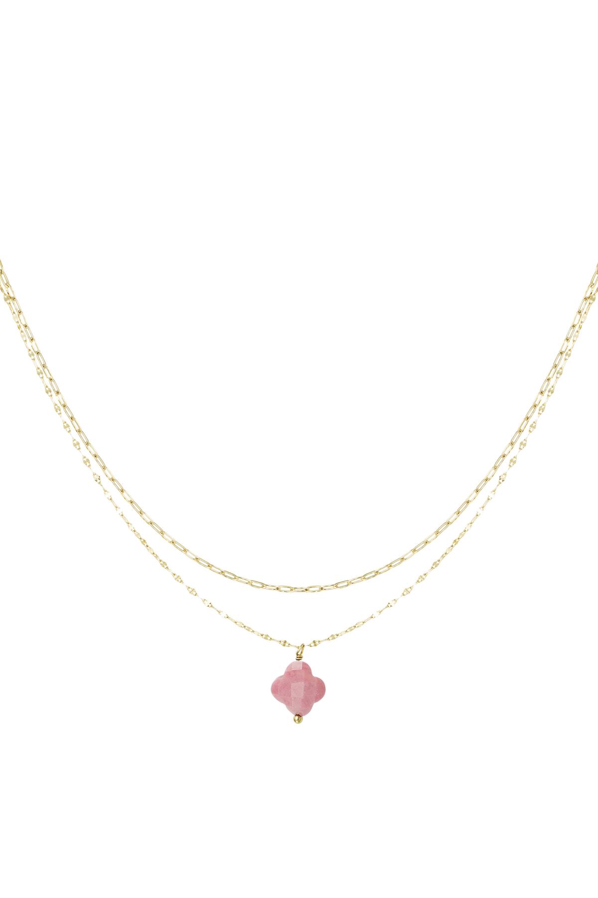 ORNAMENTI Pozlacený náhrdelník Pink Clover gold OOR300081