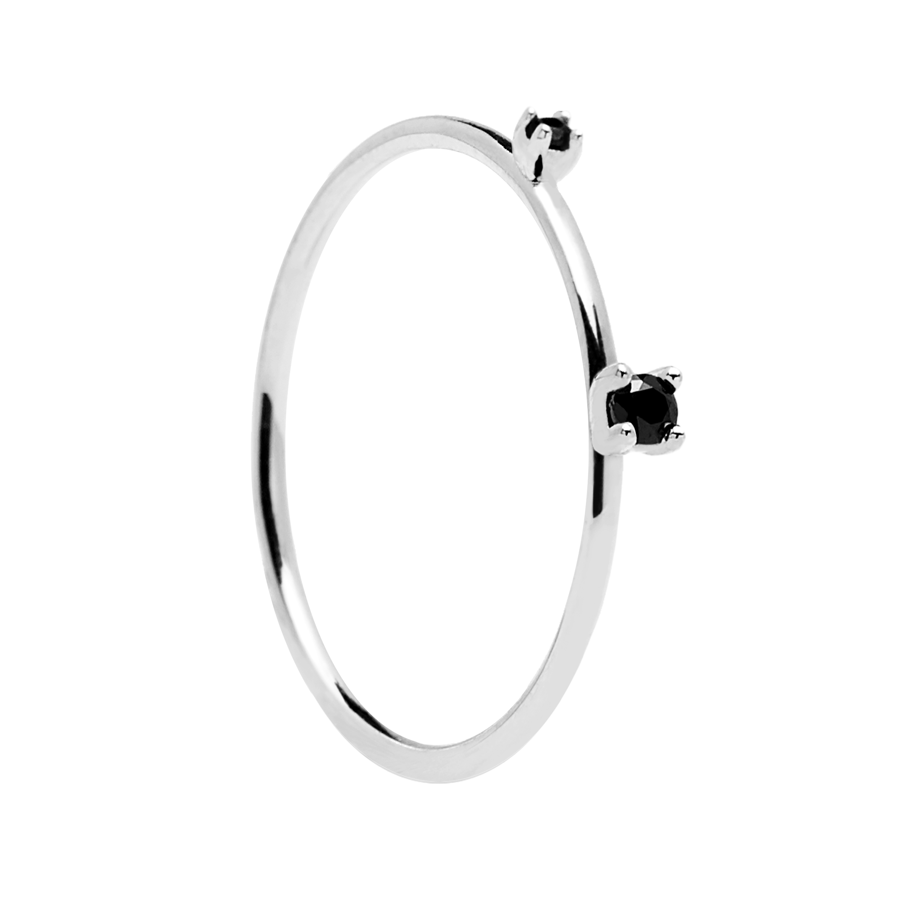 PDPAOLA Stříbrný prstýnek Black Kita silver Velikost prstýnku: 10 OPD150013-10