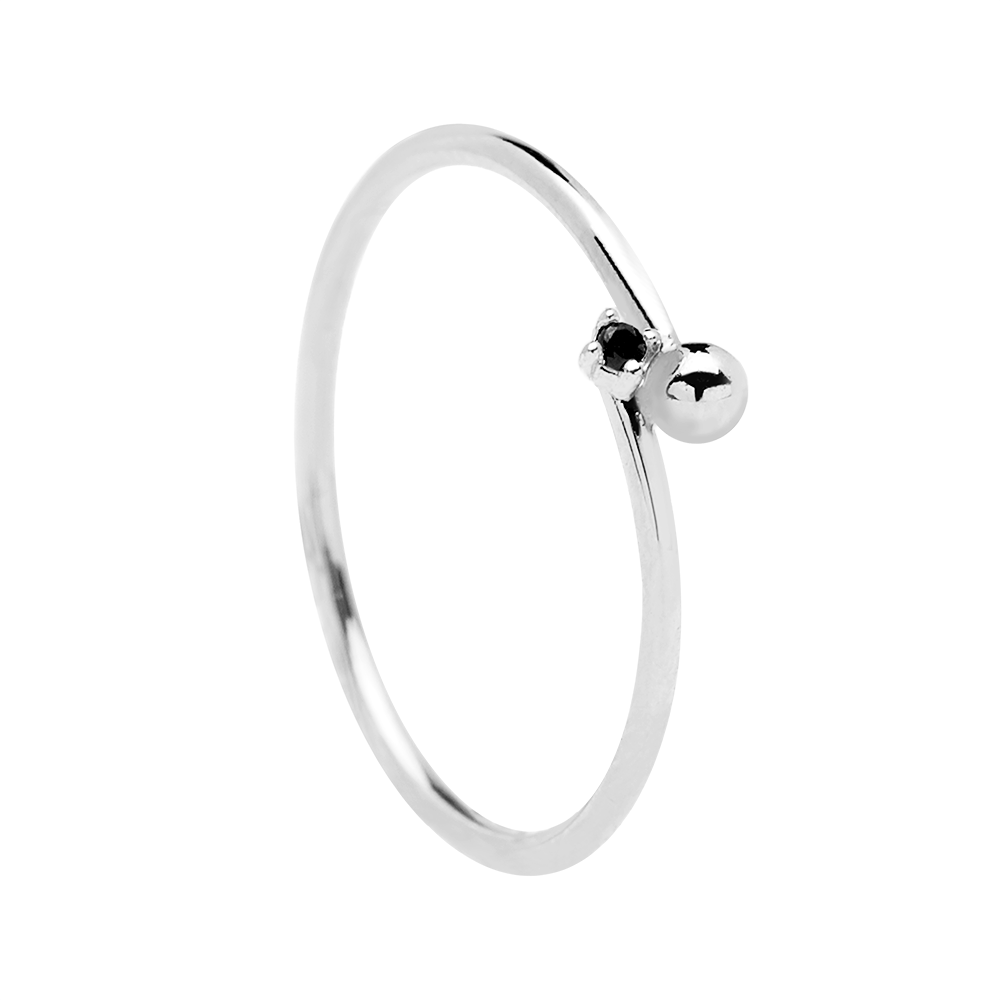 PDPAOLA Stříbrný prstýnek Black Essentia silver Velikost prstýnku: 10 OPD150014-10