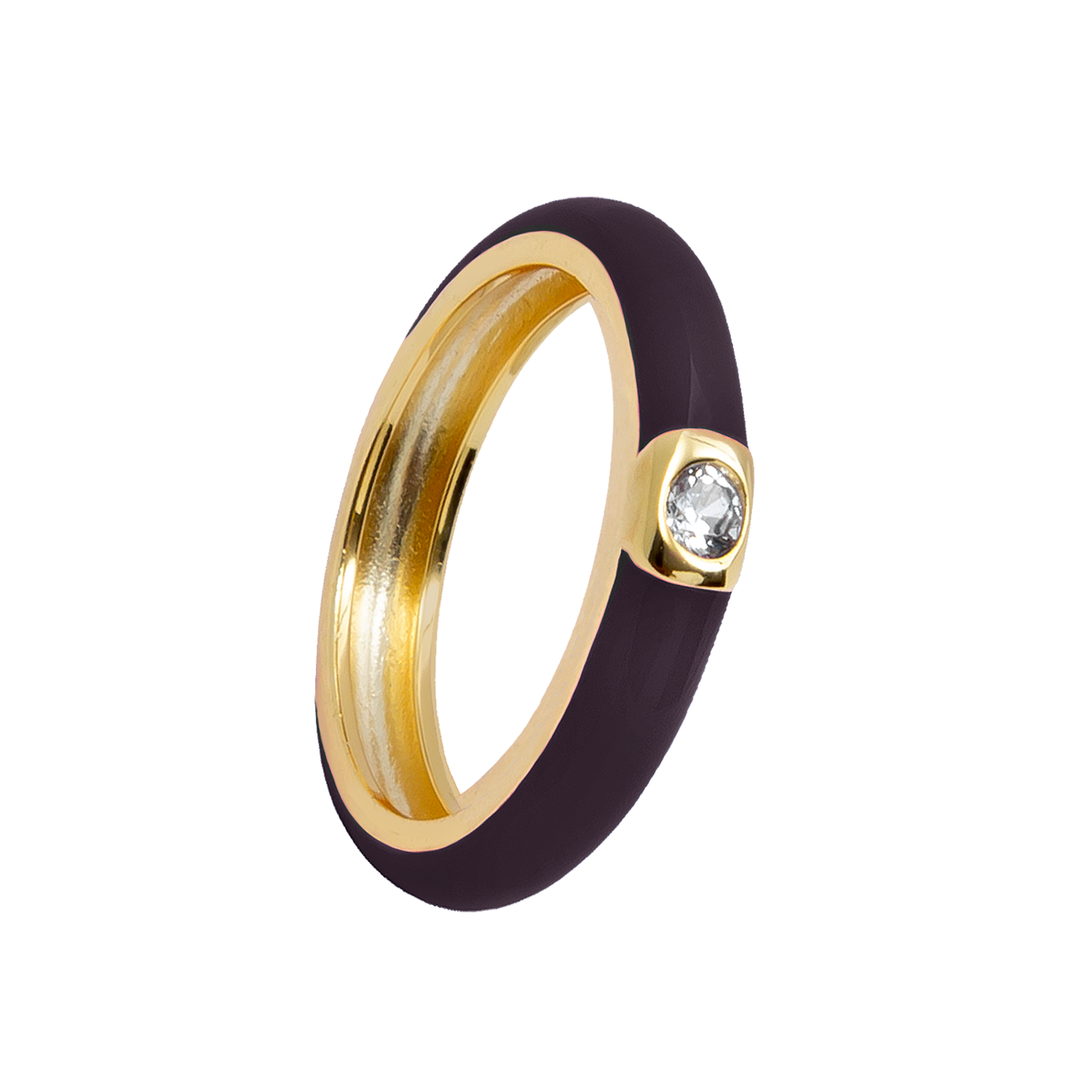 ALEYOLÉ Pozlacený prstýnek Aubergine Pie gold Velikost prstýnku: 14 OAL300044-14