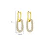 BLING SU Brass Cubic Zirconia Geometric Dainty Cluster Earringb