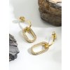 CHARME Brass Cubic Zirconia Geometric Minimalist Drop Earringb