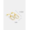 CHARME Brass Cubic Zirconia Geometric Minimalist Drop Earringf