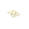 CHARME Brass Cubic Zirconia Geometric Minimalist Drop Earring