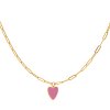 Dětský náhrdelník Pink Heart gold
