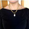 Pozlacený náhrdelník Flat chain and pearl gold