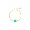 Ornamenti.cz Pozlacený náramek Turquoise Clover gold 1