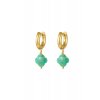 Ornamenti.cz Pozlacené náušnice Turquoise Clover gold 1