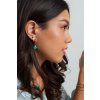 Ornamenti.cz Pozlacené náušnice Turquoise Clover gold 4