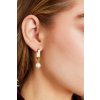 Ornamenti.cz Pozlacené náušnice Medium Pearl Square gold I