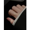 Rosh 925 Sterling Silver Imitation Pearl Irregular Minimalist Band Ring 2