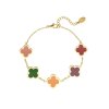 Náramek Clovers multi colors gold