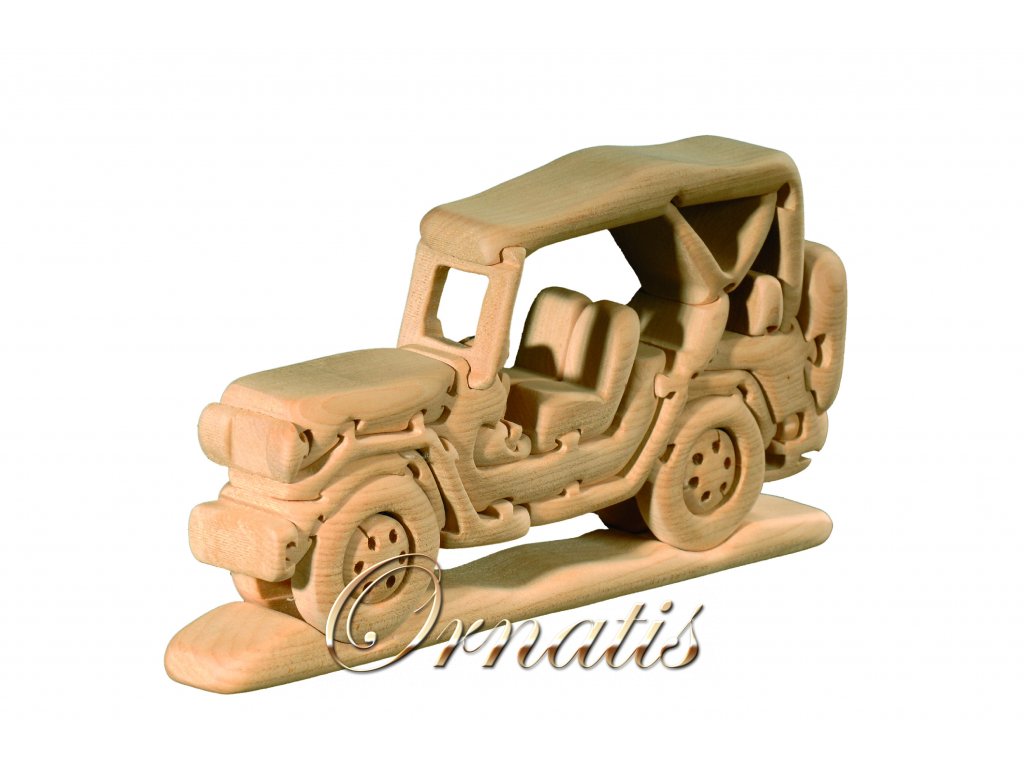 dřevěné 3D puzzle-auto jeep