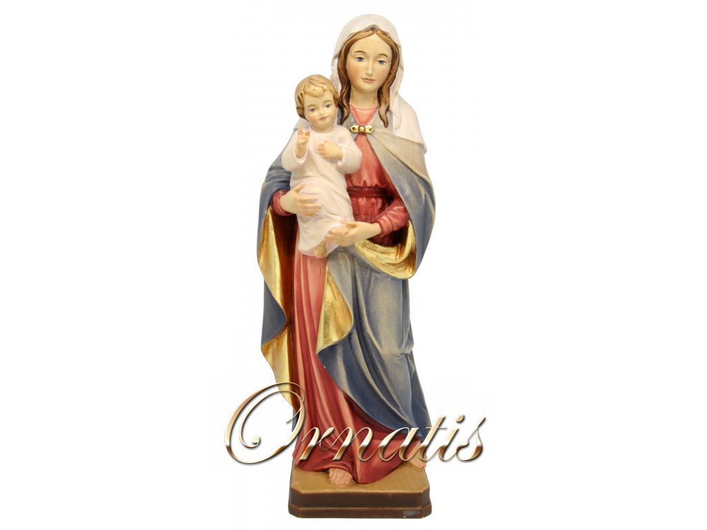 panna marie s ježíškem v náručí dřevěná vyřezávaná socha