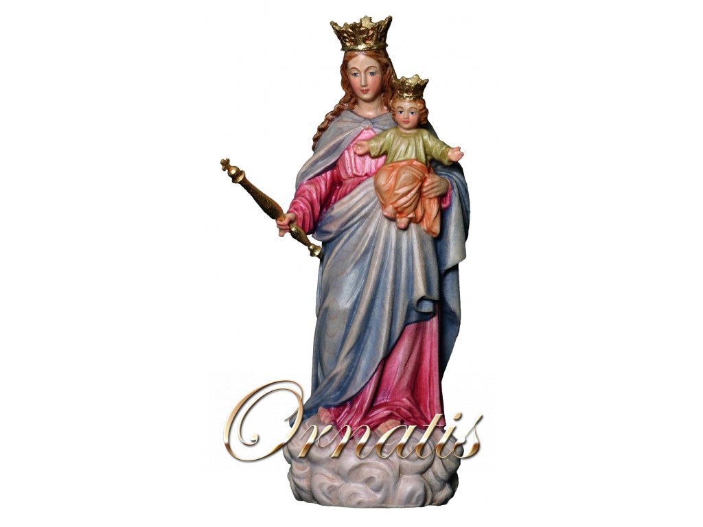 dřevěná vyřezávaná socha panny marie pomocnice křesťanů_online prodej dřevěných soch