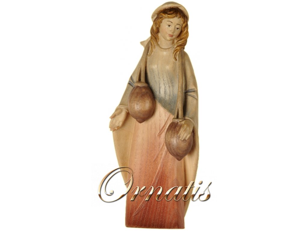 dřevěná vyřezávaná soška ženy do vánočního betlému
