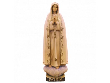 dřevěná socha madona Fatima madona růžencová růžence