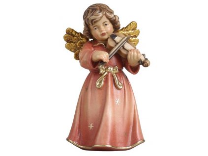 dřevěný vyřezávaný anděl s housličkami prodej dřevěných ručně malovaných soch