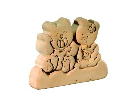 dřevěné 3D puzzle-medvídci