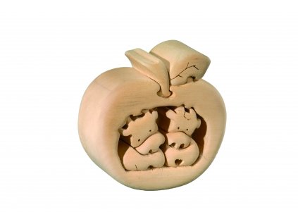 dřevěné 3D puzzle-kravičky v jablku