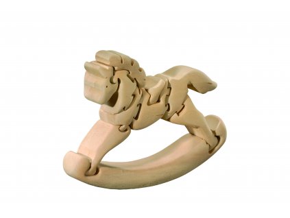 dřevěné 3D puzzle-houpací koník