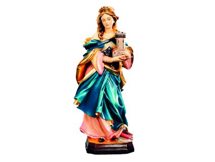 Dřevěná vyřezávaná Socha Svaté Barbory