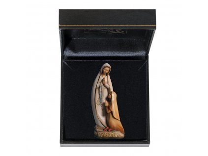 Dřevěná vyřezávaná Madona z Lourdes s Bernardetou