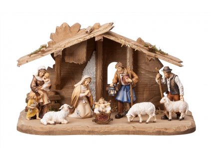 dřevěný betlém malovaný