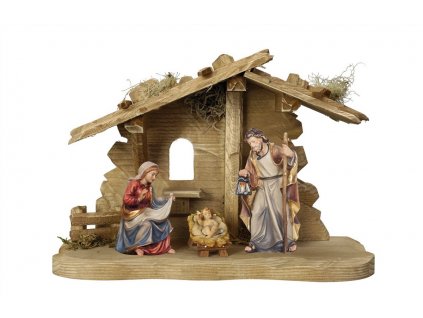 malovaný dřevěný betlém