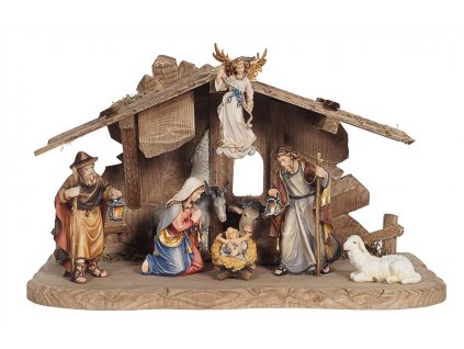 dřevěný malovaný betlém