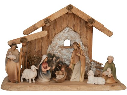 Dřevěný ručně malovaný betlém skládající se ze svaté rodiny, dvou pastýřů, vola, osla a dvou oveček. Jedná se o orientální ztvárnění vánočního betlému, který je dokonalou součástí vánoční atmosféry. Dřevěné figurky do betlému jsou malované olejovými barvami a vyřezány z javorového dřeva.