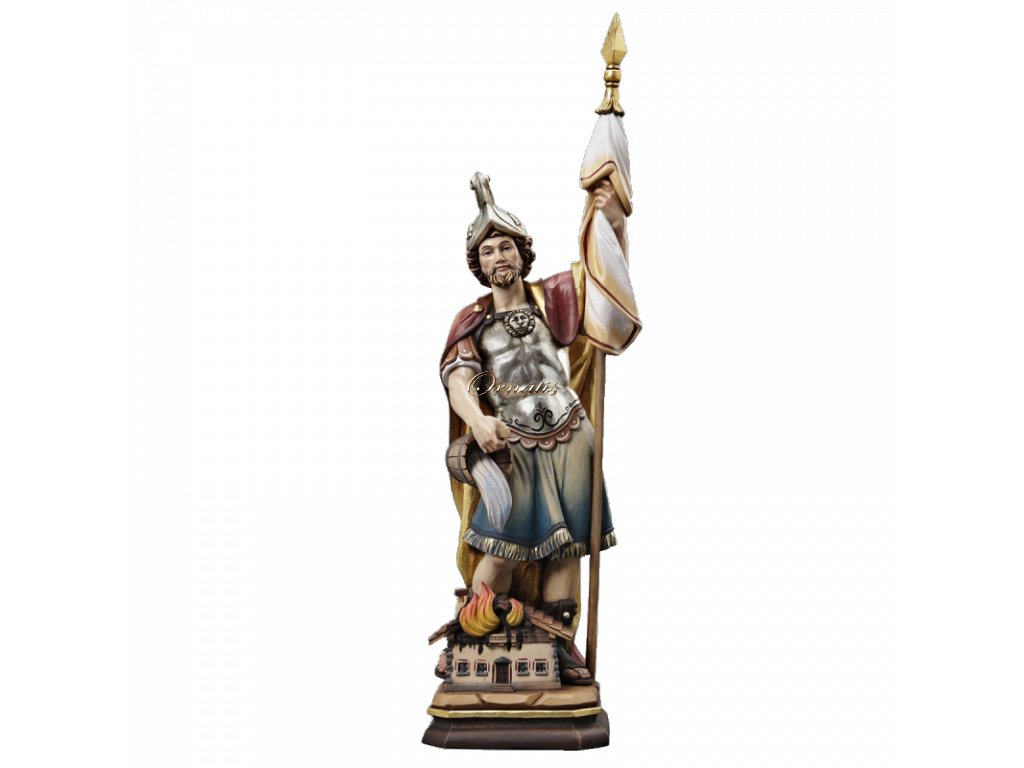 dřevěná socha svaty florian soska drevo figurka malovana