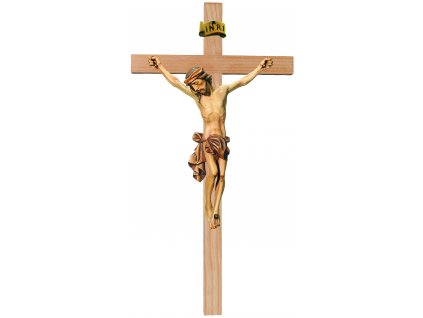 Jezus Chrystus wyrzeźbiony w drewnie na krzyżu