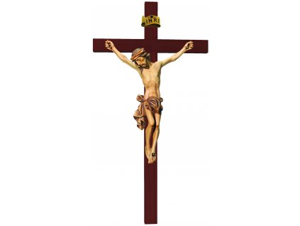 Jezus Chrystus wyrzeźbiony w drewnie na krzyżu