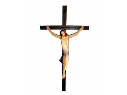 Jezus Chrystus wyrzeźbiony w drewnie na krzyżu